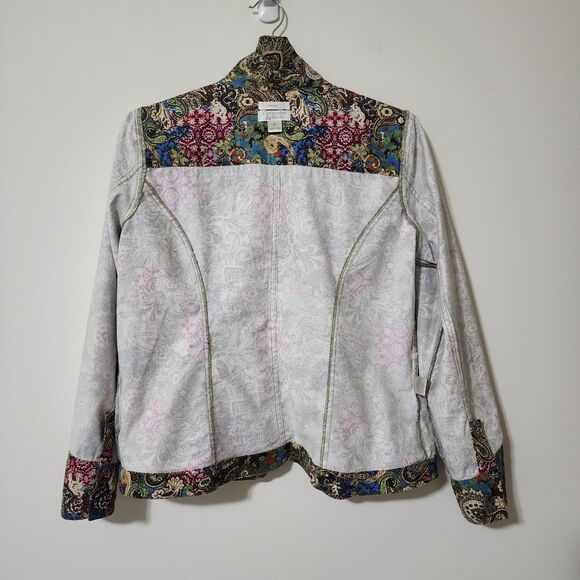 Christopher & Banks Womens Button-Up Jacket Colorful Stretch Lightweight Size M - Picture 4 of 8